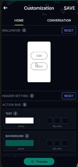 Chat and Home Screen Customization