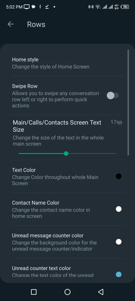 Row Setting